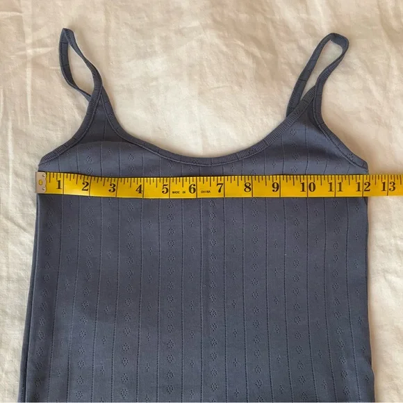 Skall Studio edie pointelle organic cotton cami tank top xs blue - Picture 7 of 8
